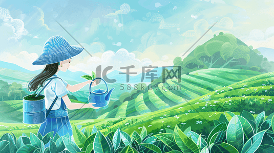 谷雨时节采茶女插画8