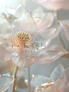 半透明莲花的3D素材