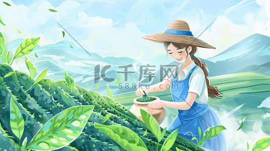 谷雨时节采茶女插画9