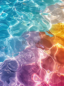 游泳池水插画图片_彩虹游泳池水的质感矢量插画