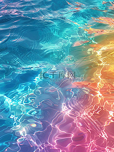 游泳池水插画图片_彩虹游泳池水的质感插画图片