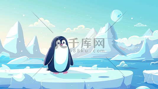 全球变暖企鹅插画10
