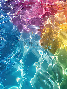 彩虹游泳池水的质感插画图片