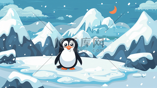 全球变暖企鹅插画11