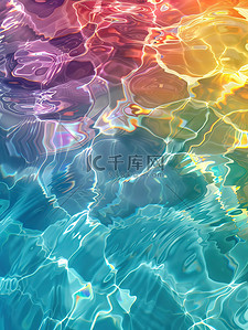 梦幻质感插画图片_彩虹游泳池水的质感图片