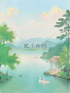 笔画共用成语设计插画图片_春江水暖的鸭子粉笔画原创插画