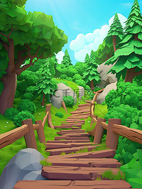 森林赤壁游戏动漫场景素材