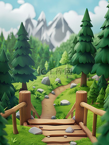 游戏ui界面设计插画图片_森林赤壁游戏动漫场景插画设计