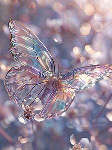 紫色梦幻水晶蝴蝶图片