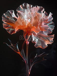 发光玻璃康乃馨母亲节花朵插图