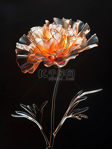 发光玻璃康乃馨母亲节花朵图片