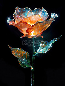 发光玻璃康乃馨母亲节花朵图片