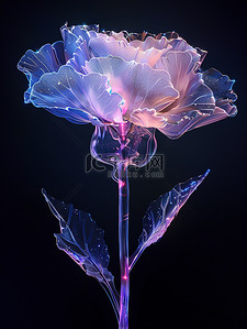 玻璃器皿玻璃器皿插画图片_发光玻璃康乃馨母亲节花朵插画海报