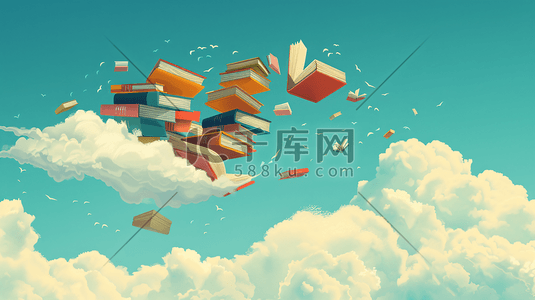 创意背景插画图片_教育读书日创意背景29