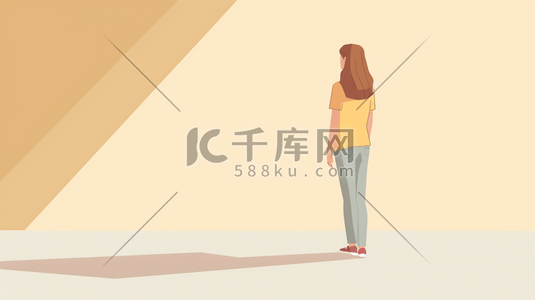 韩版男士手链插画图片_手绘绘画男士女士站立路边室内的插画