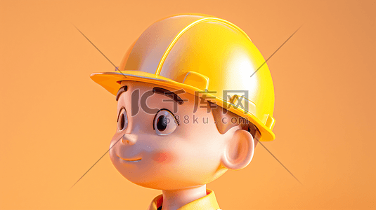 工人安全帽插画图片_戴着安全帽的工人插画16