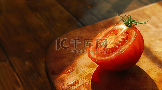 红色西红柿写实插画