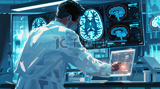 创新转型引领未来插画图片_脑部检测医学创新5