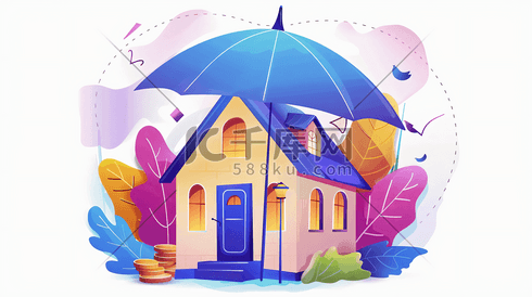 家庭房屋保险概念插画9