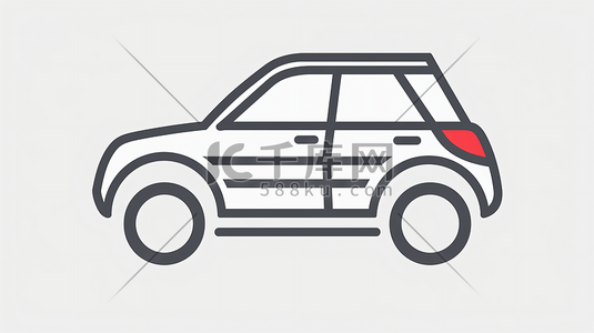 上市企业图标插画图片_汽车保险图标符号5