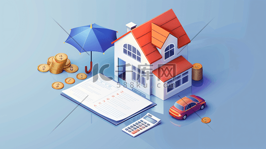 家庭房屋保险概念插画14