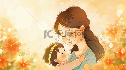 宝宝长大动图插画图片_抱着宝宝的妈妈插画16