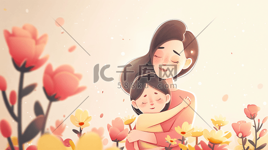 孩子的妈妈插画图片_抱着孩子的妈妈插画10