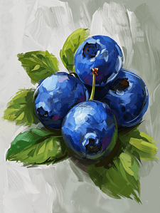 蓝莓发夹插画图片_蓝莓水果