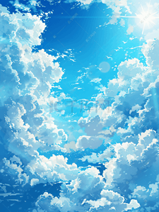 蓝天白云风景图