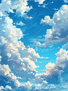 蓝天白云风景图