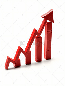 橘黄色箭头PNG插画图片_在白色背景上孤立的红色向下箭头的图表。业务增长下降.
