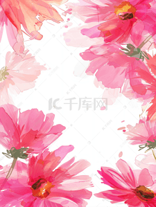 字母logo插画图片_小清新粉色雏菊文艺背景