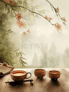 我是歌手片头插画图片_中国茶道茶具