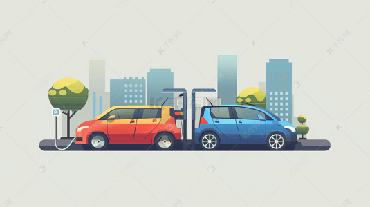 电动汽车结构插画图片_绿色环保电动汽车12