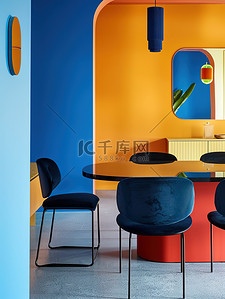 餐厅订餐插画图片_现代优雅干净设计家居餐厅图片