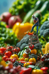 蔬菜蓝蔬菜插画图片_3d微距海报摄影果实图片