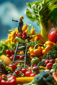 蔬菜水果海报插画图片_3d微距摄影果实海报图片