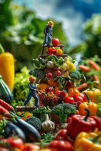 蔬菜蓝蔬菜插画图片_3d海报微距摄影果实矢量插画