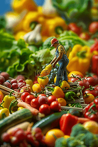 蔬菜水果海报插画图片_3d摄影果实海报微距插图