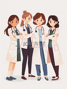 门诊部女医生和患者家庭