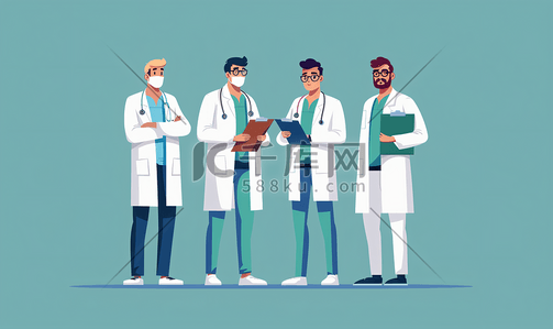 医学上的模型插画图片_医学 医疗人的男医生与剪贴板医院医院用剪贴板医生