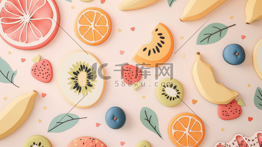 新鲜橙汁水果汁插画图片_夏季综合新鲜水果水彩插画