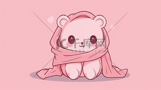 裹着毛毯的可爱小熊6