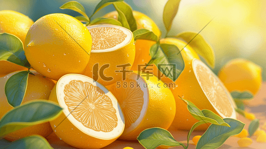 水分动图插画图片_绘画鲜美水果橙子水分的插画