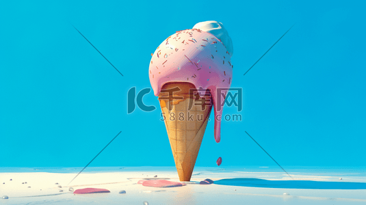 冰激凌大全插画图片_绘画夏季儿童冰激凌的插画