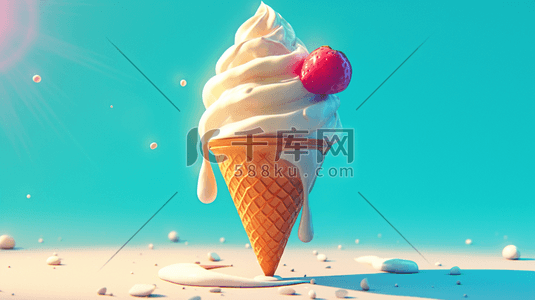 冰激凌夏季插画图片_绘画夏季儿童冰激凌的插画