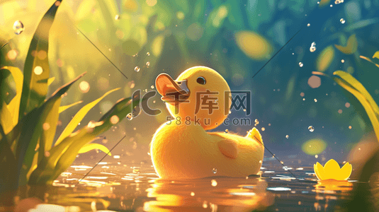 小黄人害怕表情包插画图片_绘画景区湖面上小黄鸭的插画