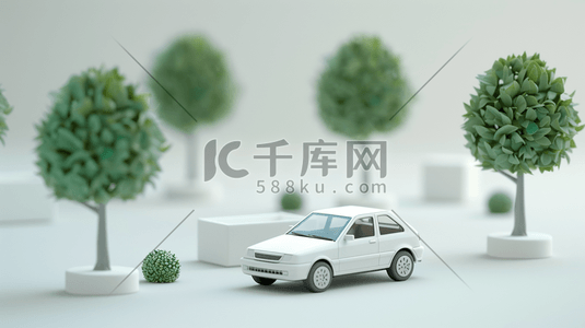 模型3d插画图片_3D小轿车模型插画