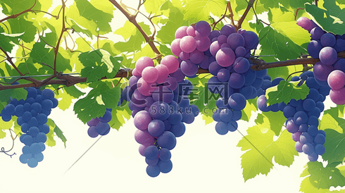 绘画艺术水果葡萄的插画