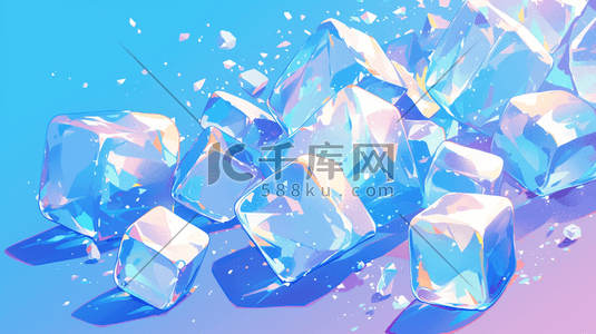 晶莹剔透水晶鞋插画图片_绘画精英剔透方块冰块的插画